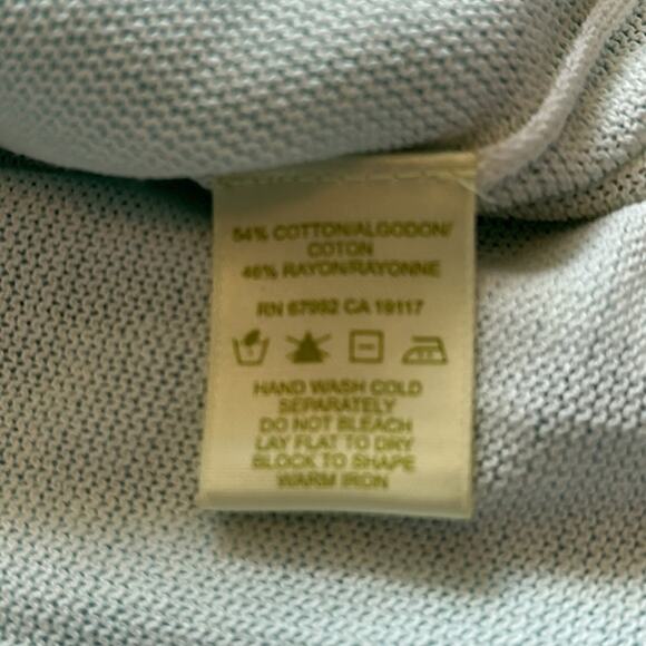 Sigrid Olsen Double Layered Sweater Cotton Rayon 3/4 Sleeve Light Blue M Petite - Picture 15 of 15